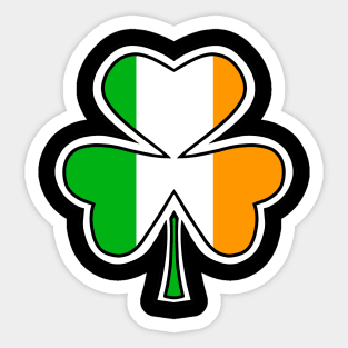 IRISH Flag Lucky Shamrock Clover - St Patricks Day Art Sticker